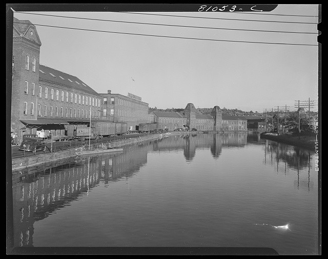 Photo:Holyoke Massachusetts 1941 Mill Canals Industrial Waterfront View