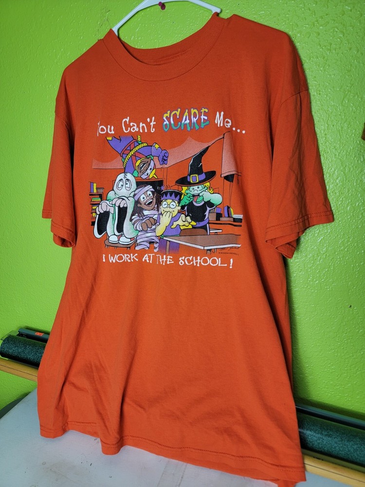 Vtg Vintage Halloween Tee Shirt 90s Y2k Jerzees Adult Teacher Scare School Large