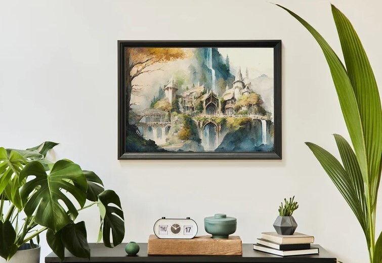 Rivendell Watercolor Painting, Lord of the Rings Art, Fantasy Art