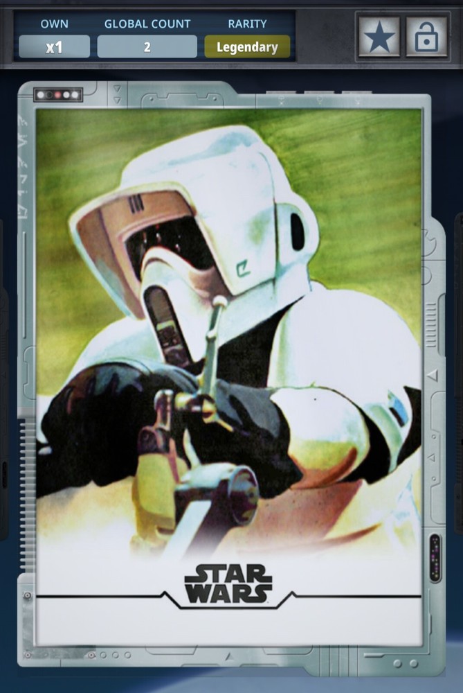 Star Wars Card Trader 2020 Stellar Signatures Gilded Silver Scout Trooper 2cc