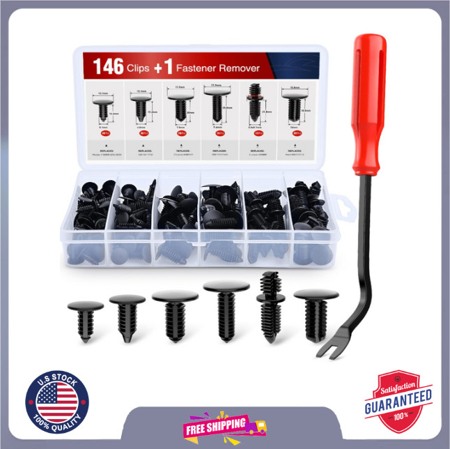 NEW 146PCS Automotive Christmas Tree Clips Assortment Retainer Fastener Clip