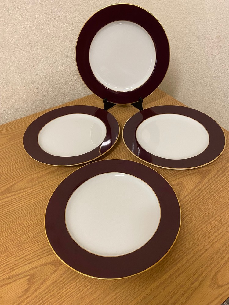 Set Of 4 Bernardaud PHOEBE OPALINE Black Tulip 11 5/8