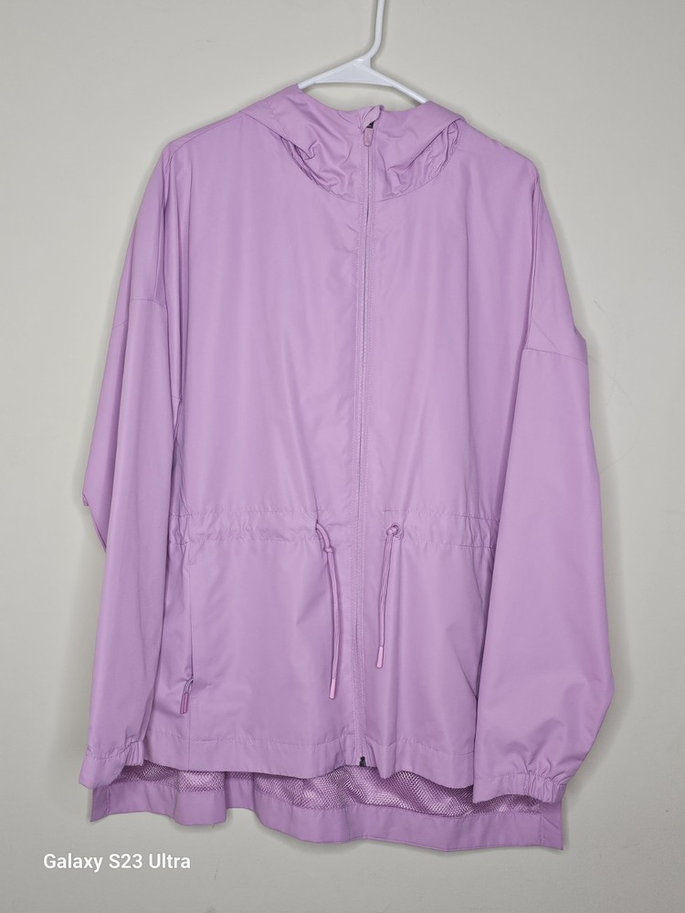 Champion Lavender Windbreaker Jacket Hooded Mesh Lining Full Zip Drawstring L
