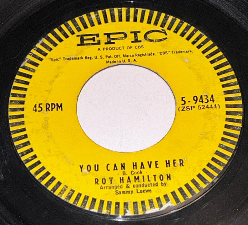 Roy Hamilton You Can Have Her & Abide With Me 45 RPM 7” 233Z17