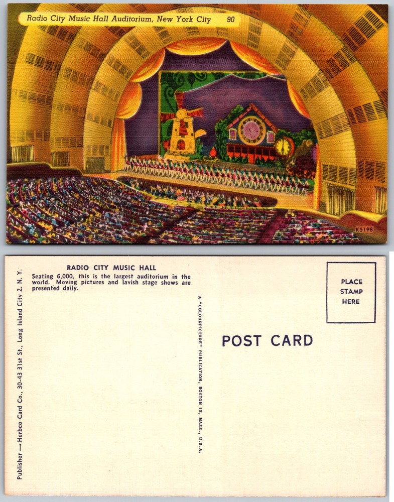Radio City Music Hall New York NY Auditorium Postcard