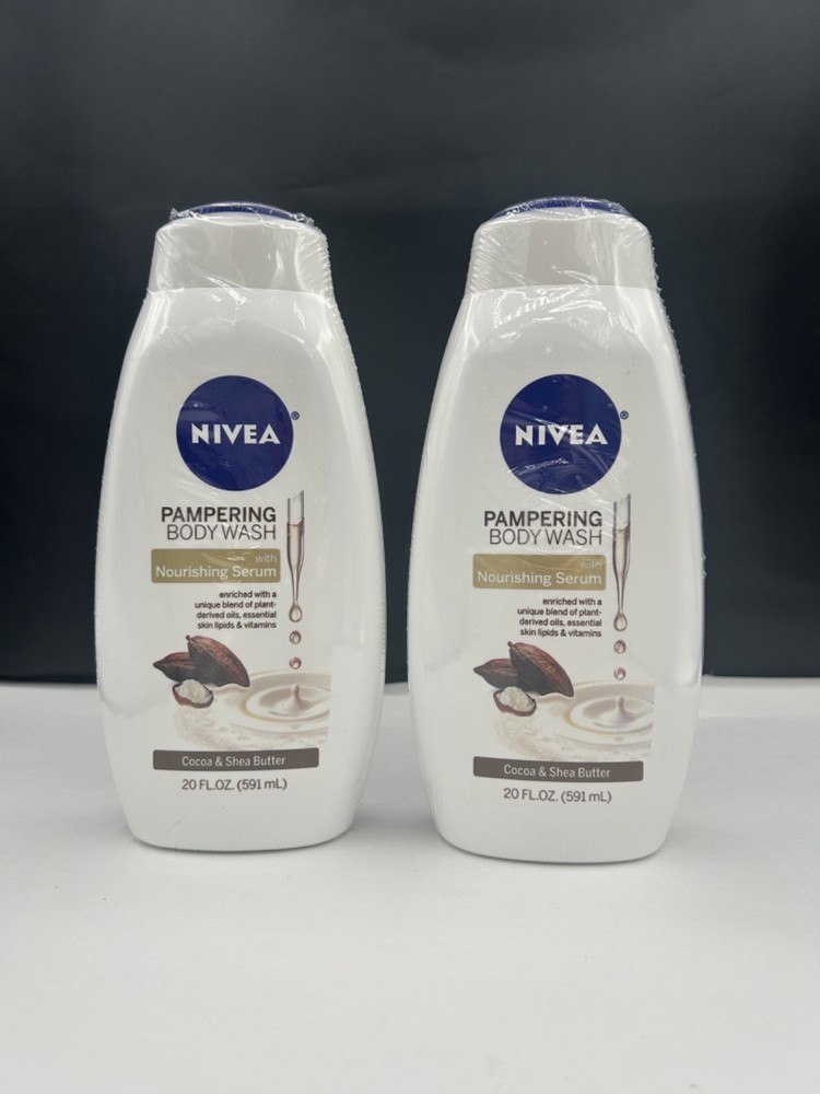 NIVEA Cocoa & Shea Butter Body Wash with Nourishing Serum 20Oz Twin Pack