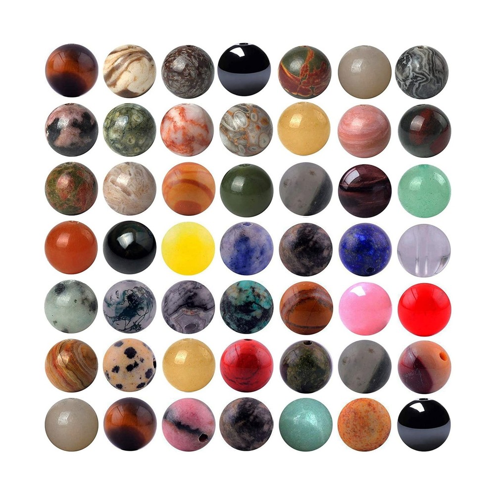 Natural Stone Beads 200pcs Mixed 6mm Round Genuine Real Stone Beading Loose G...