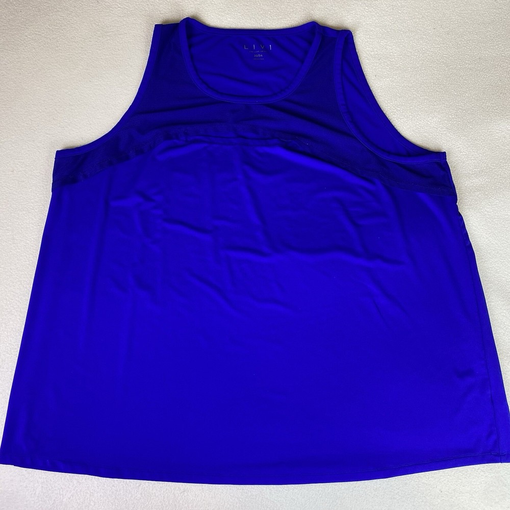 Livi For Lane Bryant Blue Athletic Tank Top Size 22/24 Outdoor Run Gym Casual