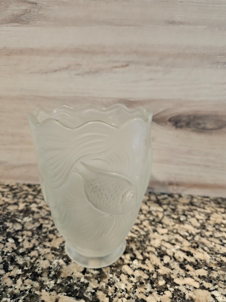 vintage Josef Inwald Barolac Art Deco satin glass vase featuring koi