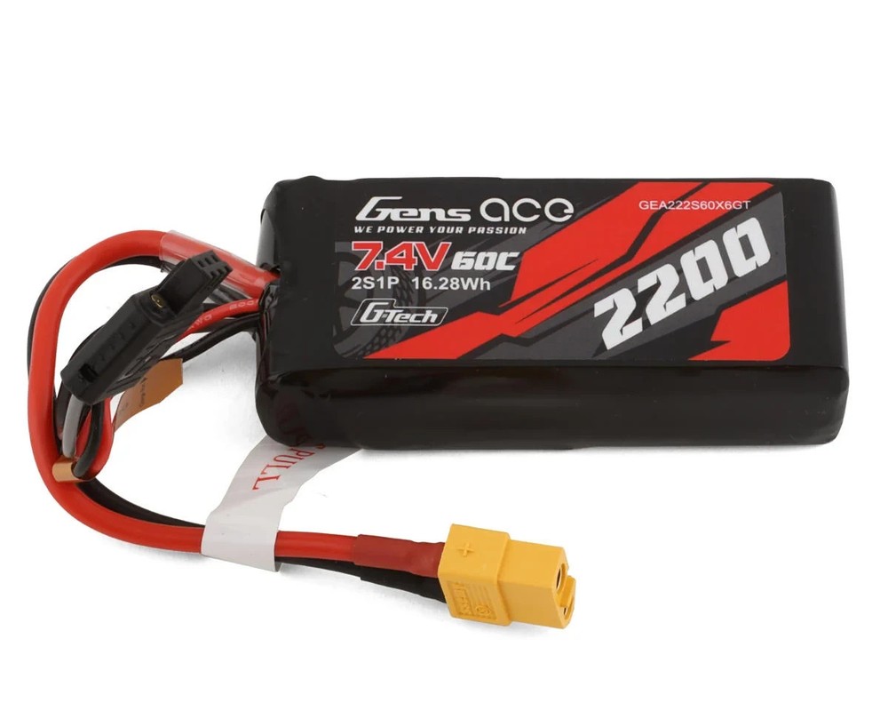 Gens Ace 2S G-Tech Smart LiPo Battery 60C (7.4V/2200mAh) w/XT-60 Connector-image