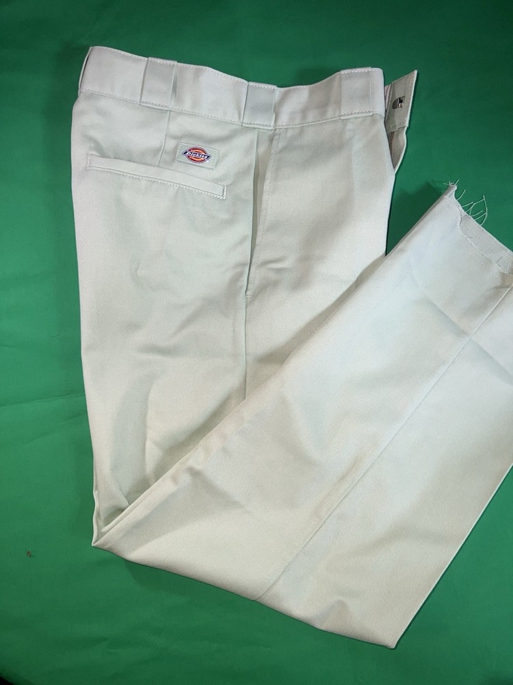 Dickies 874 Original Fit Pants Mens 28X27 Green Chino Preppy Painter Raw Cuff