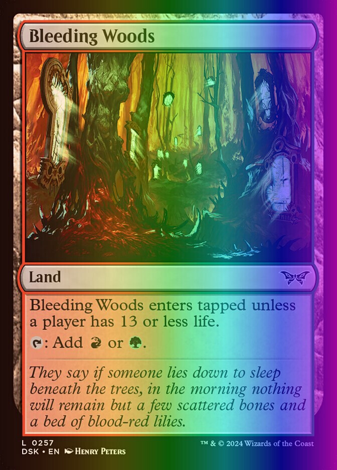MTG Bleeding Woods (257/469) Duskmourn House of Horror LP FOIL