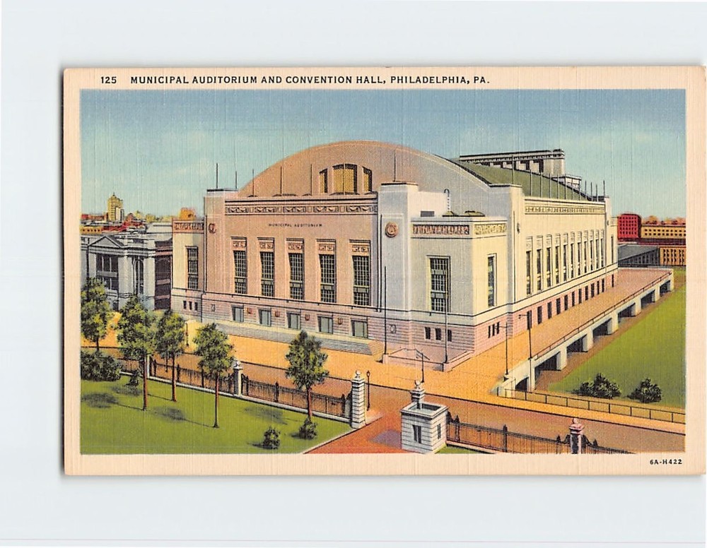 Postcard Municipal Auditorium And Convention Hall Philadelphia Pennsylvania USA