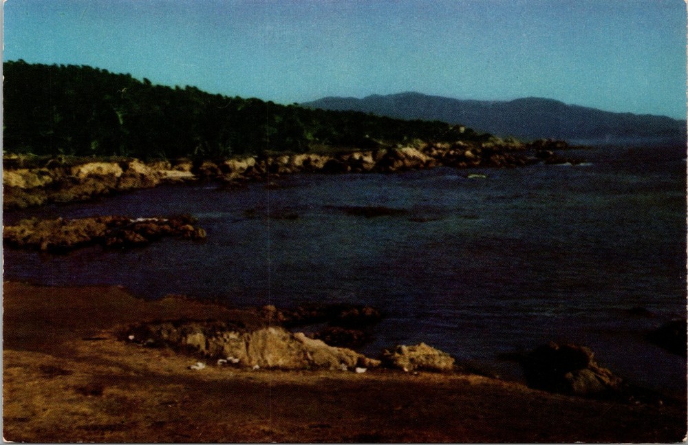 Shoreline on 17 Mile Drive Cypress Point Del Monte California Vintage Postcard