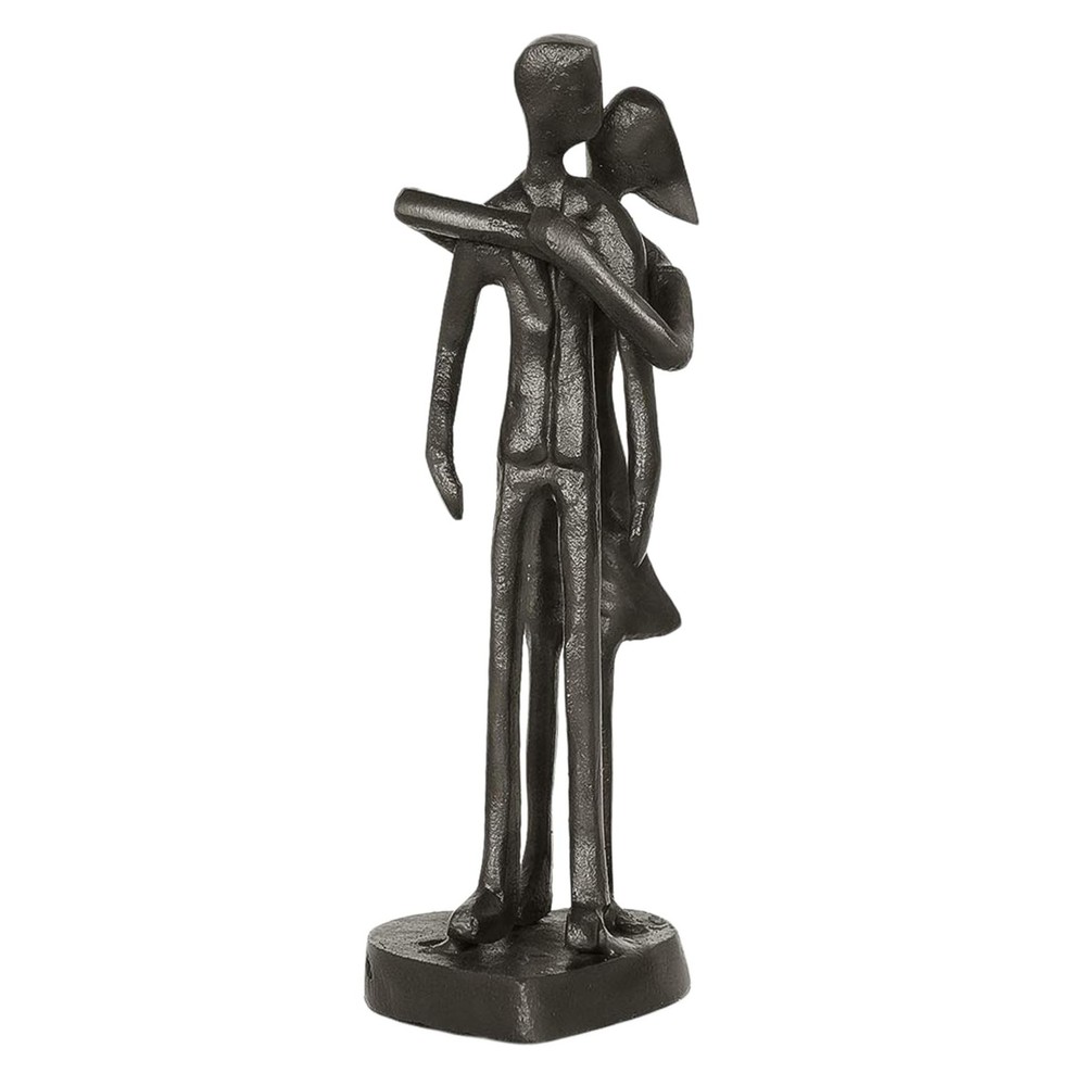 Couple Sculpture, Handmade Cast Iron Embrace Statue, 6th Anniversary Wedding ...
