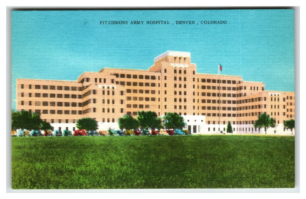 Fitzsimons Army Hospital Denver Colorado Vintage Linen Postcard 1940s
