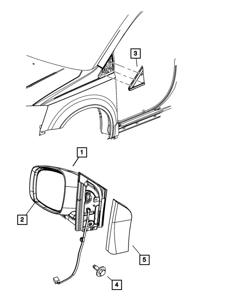 Genuine Mopar Grand Caravan Left Outside Rear View Mirror 1AB731BXAM Blue
