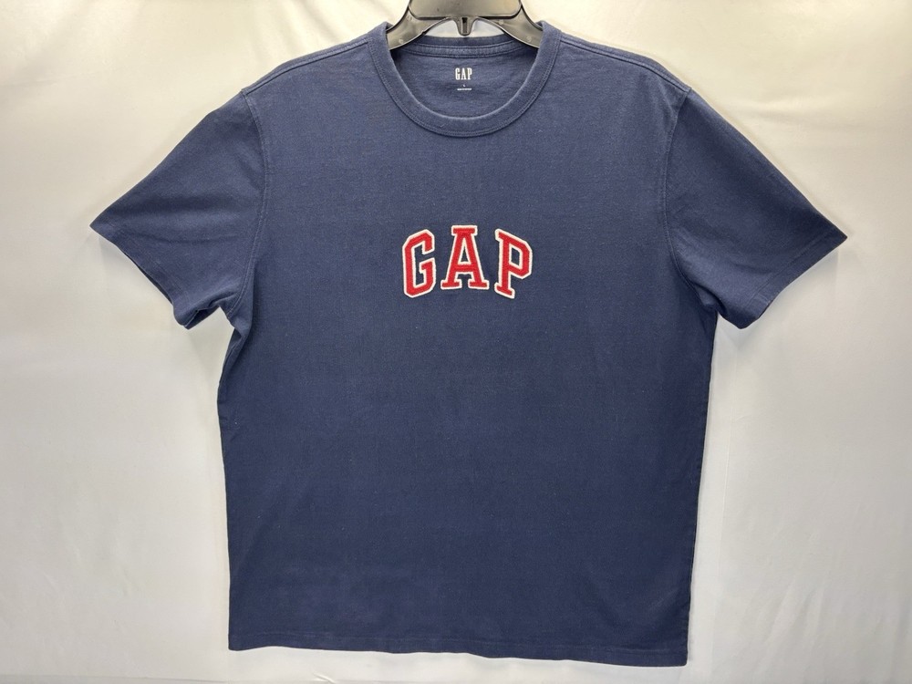 Vintage 90s Gap T Shirt Mens Large Navy Spell Out Shirt