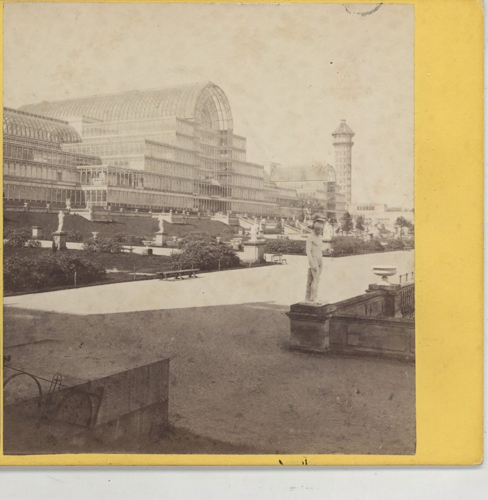 Crystal Palace Sydenham England Exterior of the Palace Stereoview c1870
