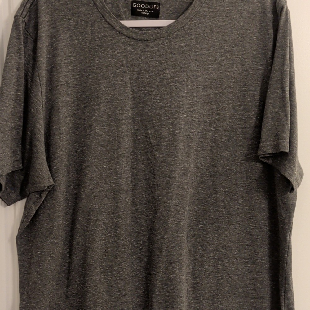 Good Life Men's Heathered Gray Tri-Blend XXL Crew Neck Short Sleeve T-Shirt