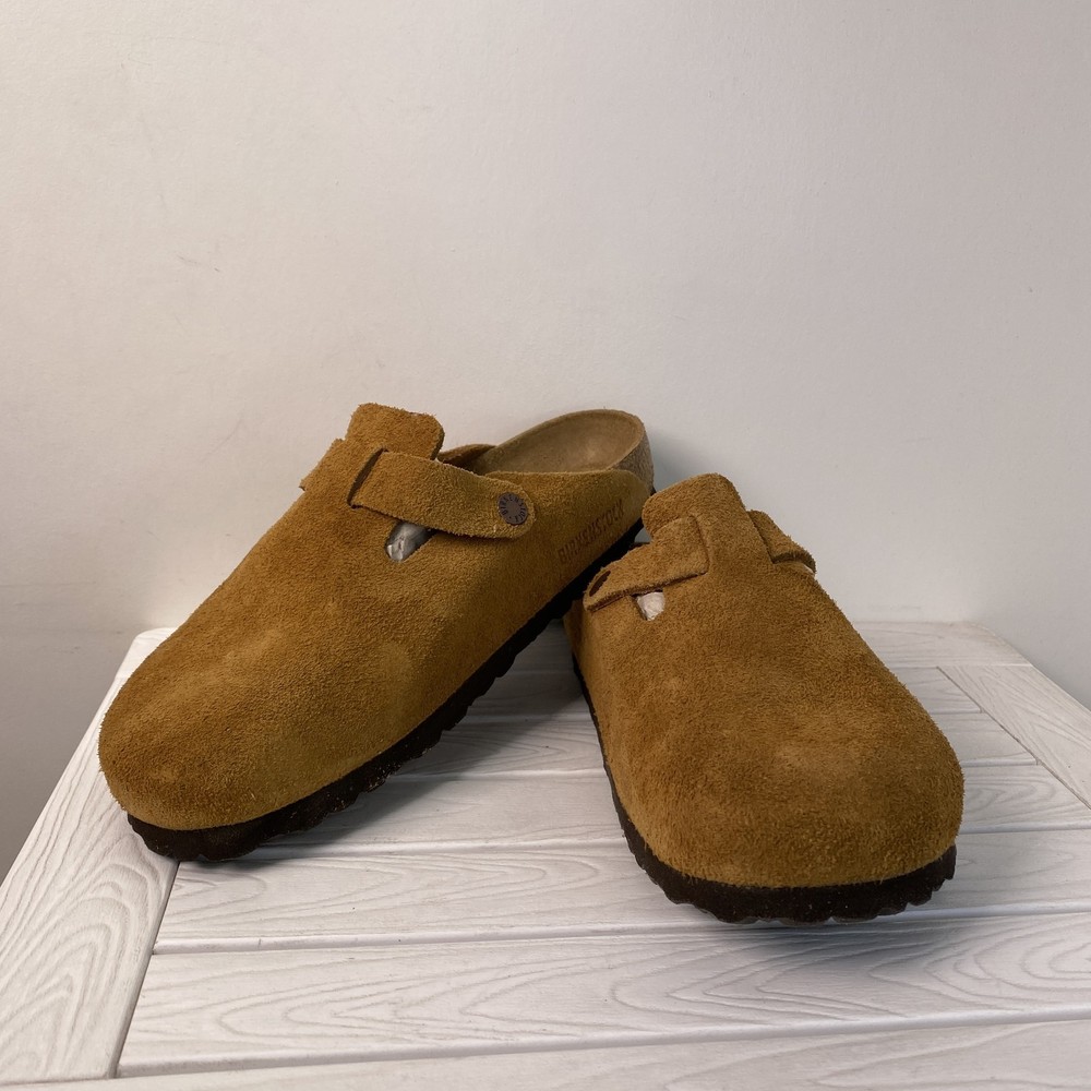 Birkenstock Boston BS Unisex Mens Size 5 Womens 7 Brown Suede Soft Footbed Clog