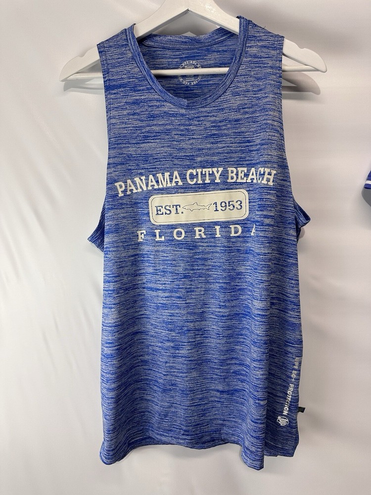 Banana Boat UPF 50 Marled Blue White Tank Top for Panama City Beach Florida