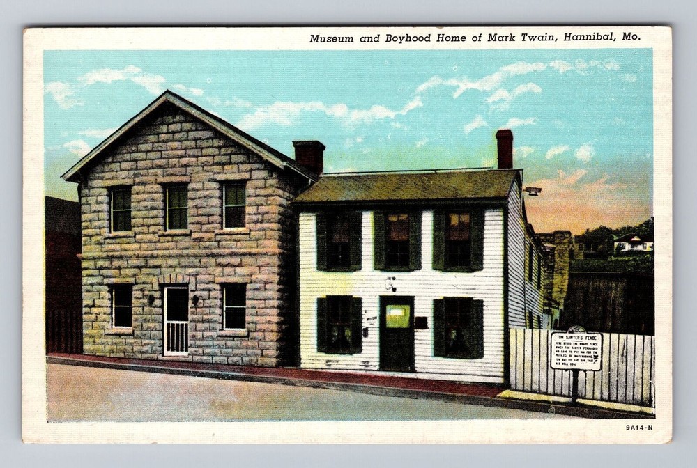 Missouri MO Hannibal Museum And Boyhood Home Mark Twain Vintage Postcard