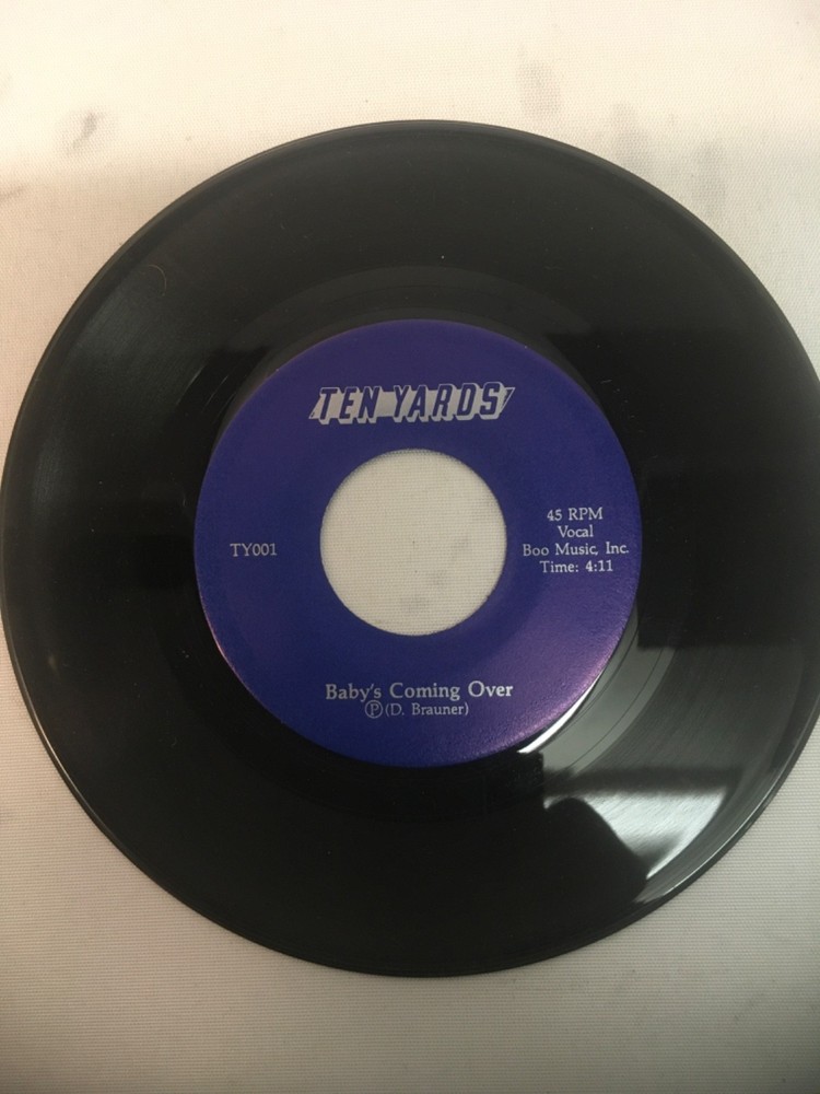 Rare Private AOR 45- TEN YARDS- BABY'S COMING OVER TONIGHT-VG+ Lyric Sheet Photo