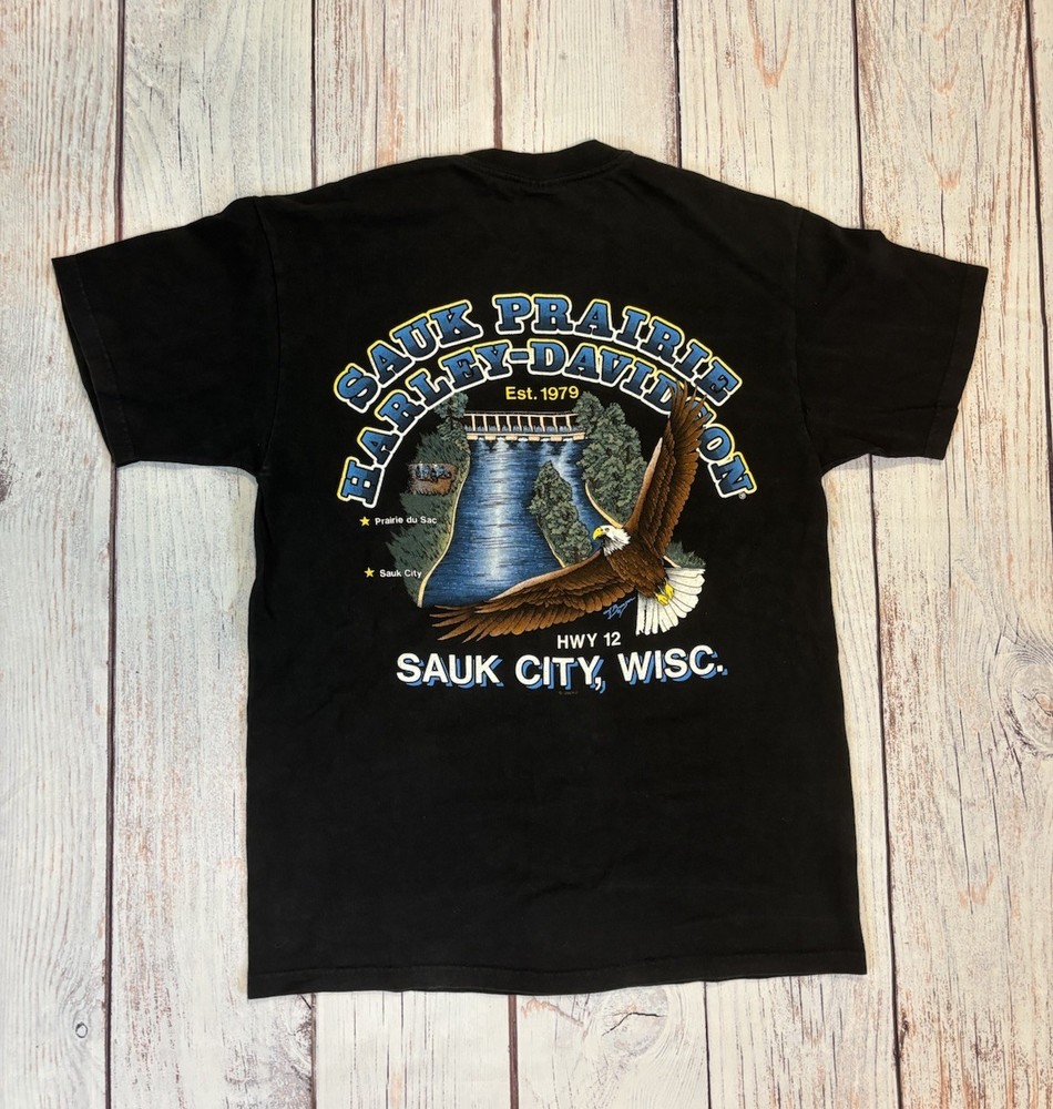 Vintage 1990’s Harley Davidson Sauk City Wisconsin Harley Dealer Large Tshirt