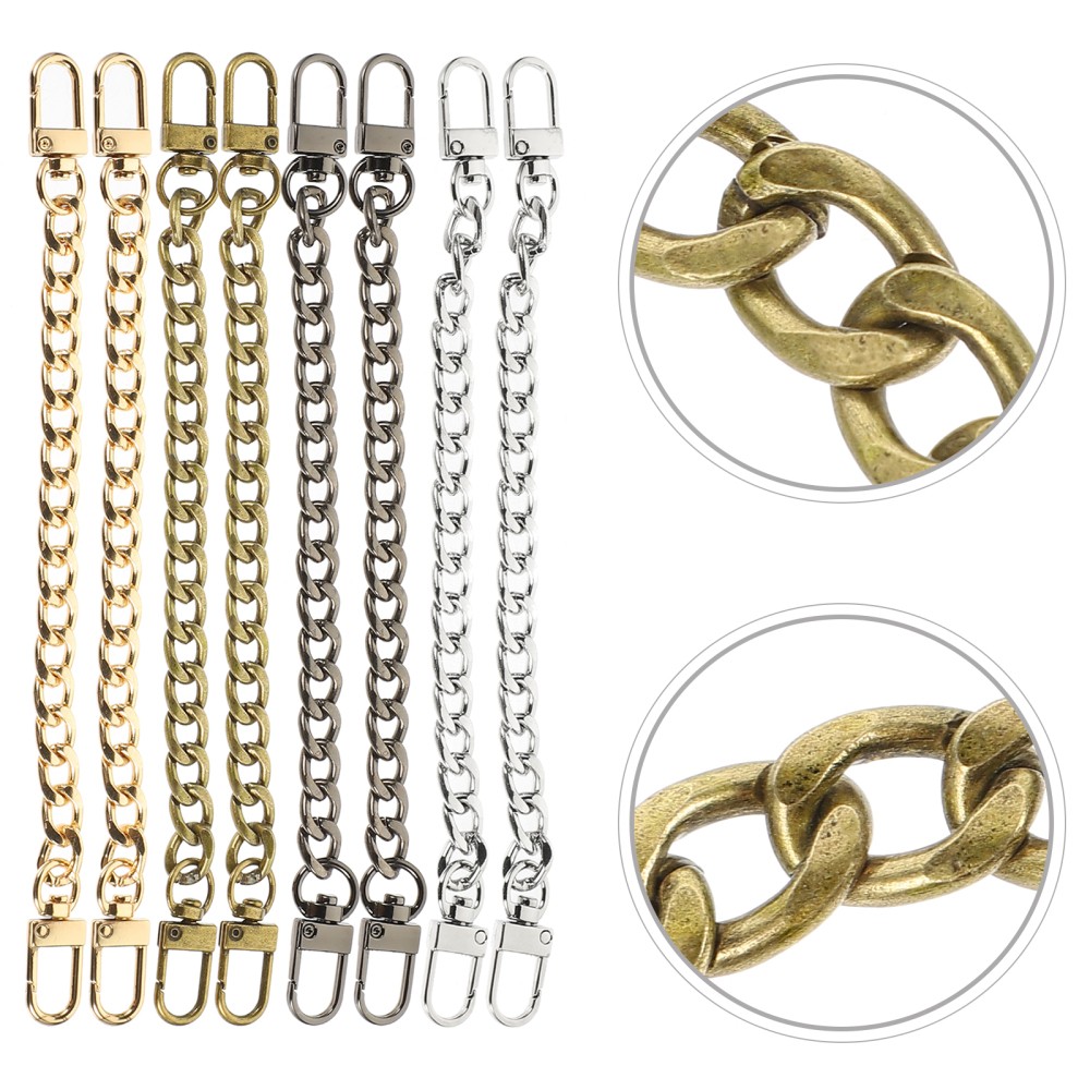 8-Piece Flat Chain Door Buckle Purse Straps for Women's Metal Bags