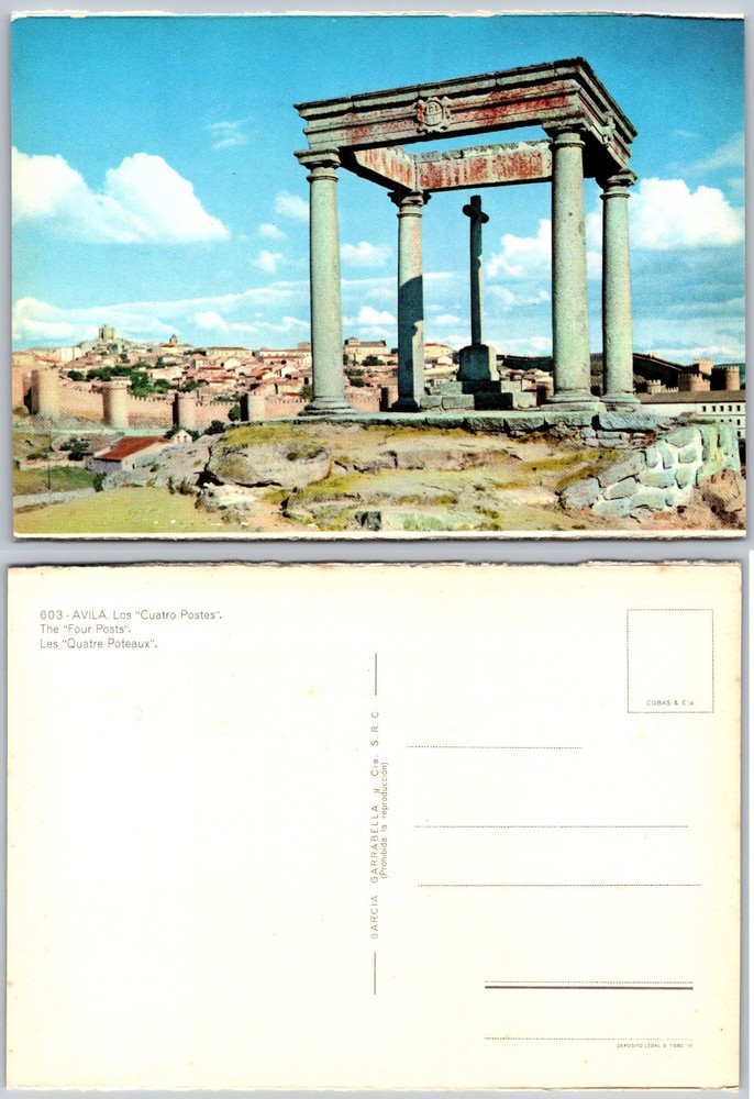 Continental Cuatro Postes Avila Spain Postcard