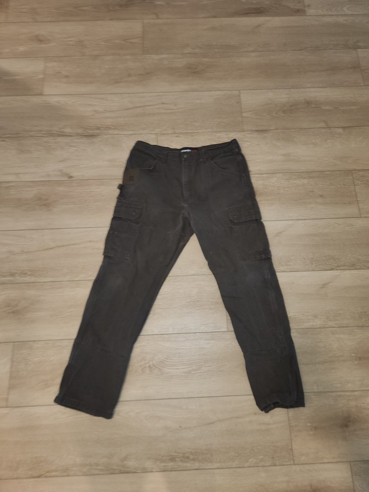 Vintage Y2K Wrangler Riggs Workwear Ranger Cargo Ripstop Brown 38x32 Pants Good