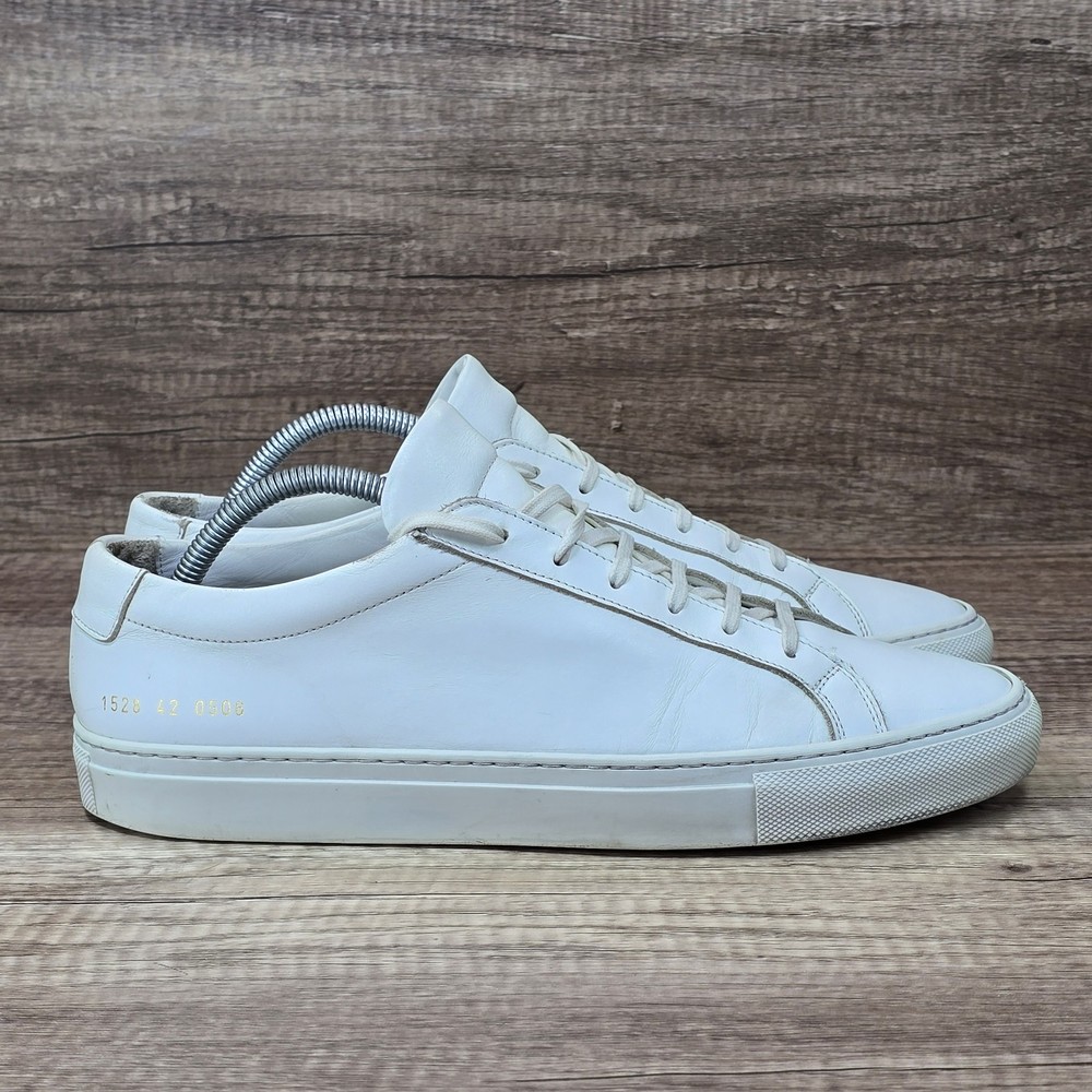 Common Projects Achilles Low Men's Size EU 42 US 9 White Leather Casual Shoes-image