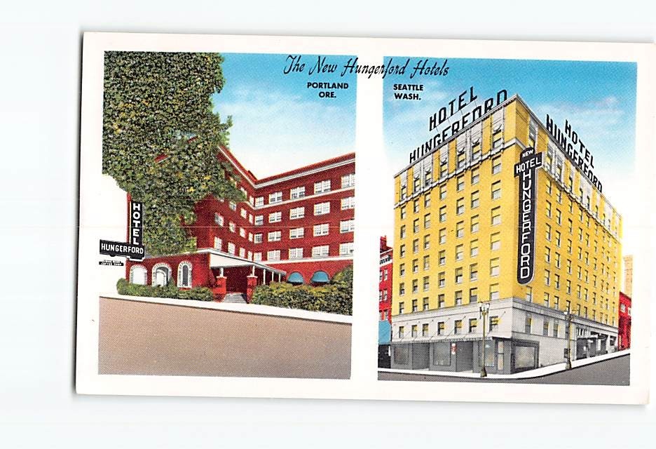 Postcard The New Hungerford Hotels Portland Oregon Seattle Washington