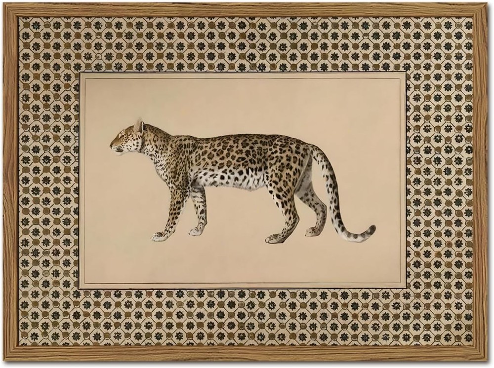 Vintage Leopard Wall Art Cheetah Safari Canvas Prints Wildlife Animal Decor Art