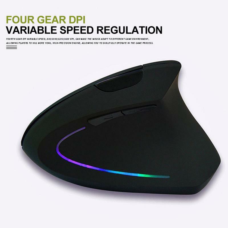 New Wireless Vertical Ergonomic Gaming Mouse with 1600DPI for Gamers *a5