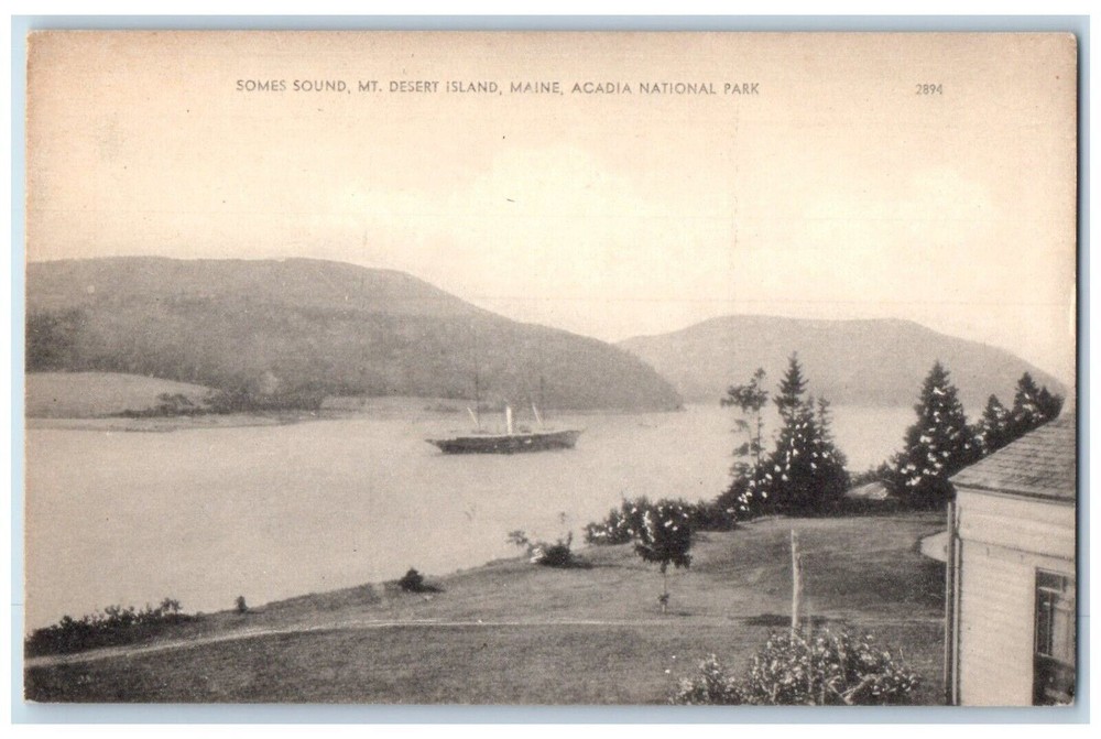 c1910 Somes Sound Acadia National Park Mt. Desert Island Maine Vintage Postcard-image