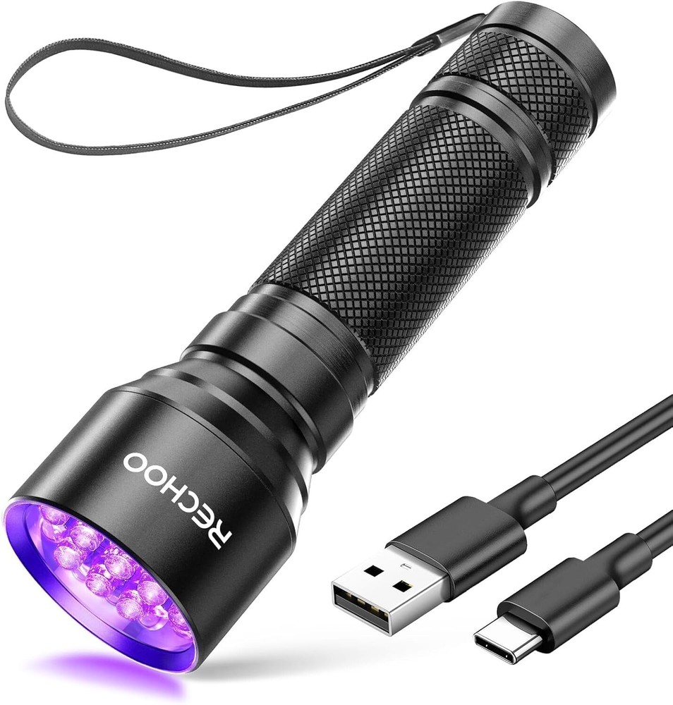 UV Flashlight Black Light, 21 LED 395nm Ultraviolet Rechargeable Flashlights ...