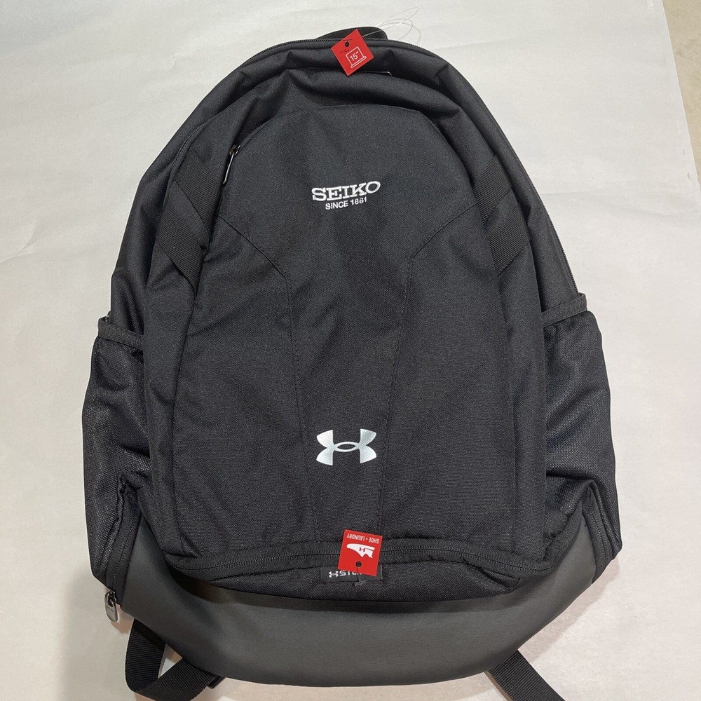 Under Armour Hustle 5.0 Backpack w/Promo SEIKO Black NWT