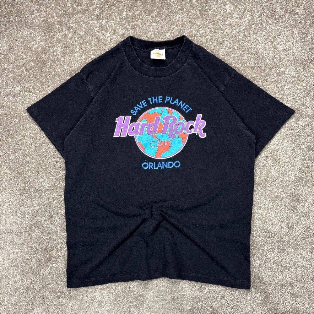 Vintage 90s Hard Rock Cafe Orlando Save The Planet Single Stitch T Shirt Large