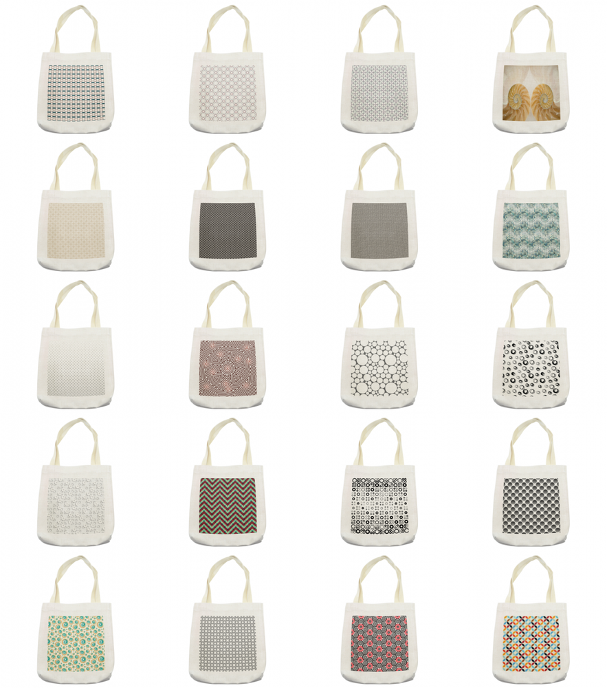 Ambesonne Geometric Tote Bag Reusable Linen Sack for Shopping Books Beach