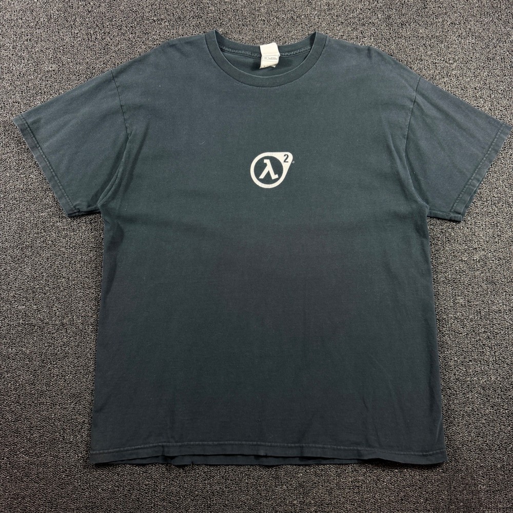 Vintage Half Life 2 T Shirt Men's XL 2004 FPS Video Game Promo Y2K Gamer Logo