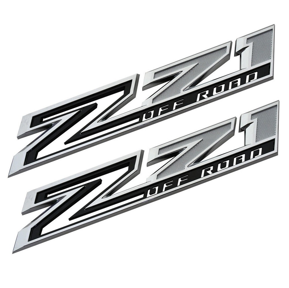2x OEM Z71 off Emblem Badges fits Silverado 84632695 2019-2025 Chrome Black