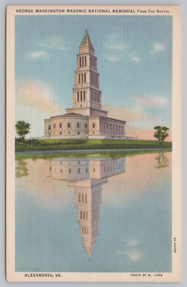 Linen~Alexandria VA~George Washington Masonic National Memorial~Vintage Postcard