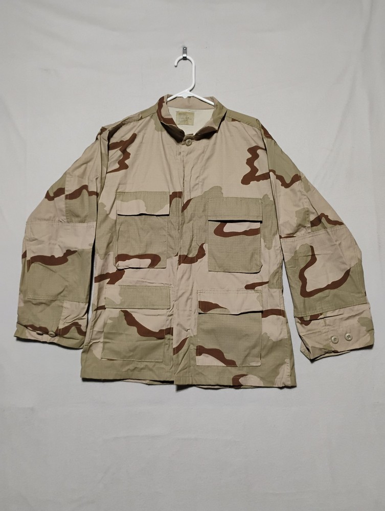 Vintage US Army Jacket Mens Medium Regular Desert Camo BDU Combat Coat USA