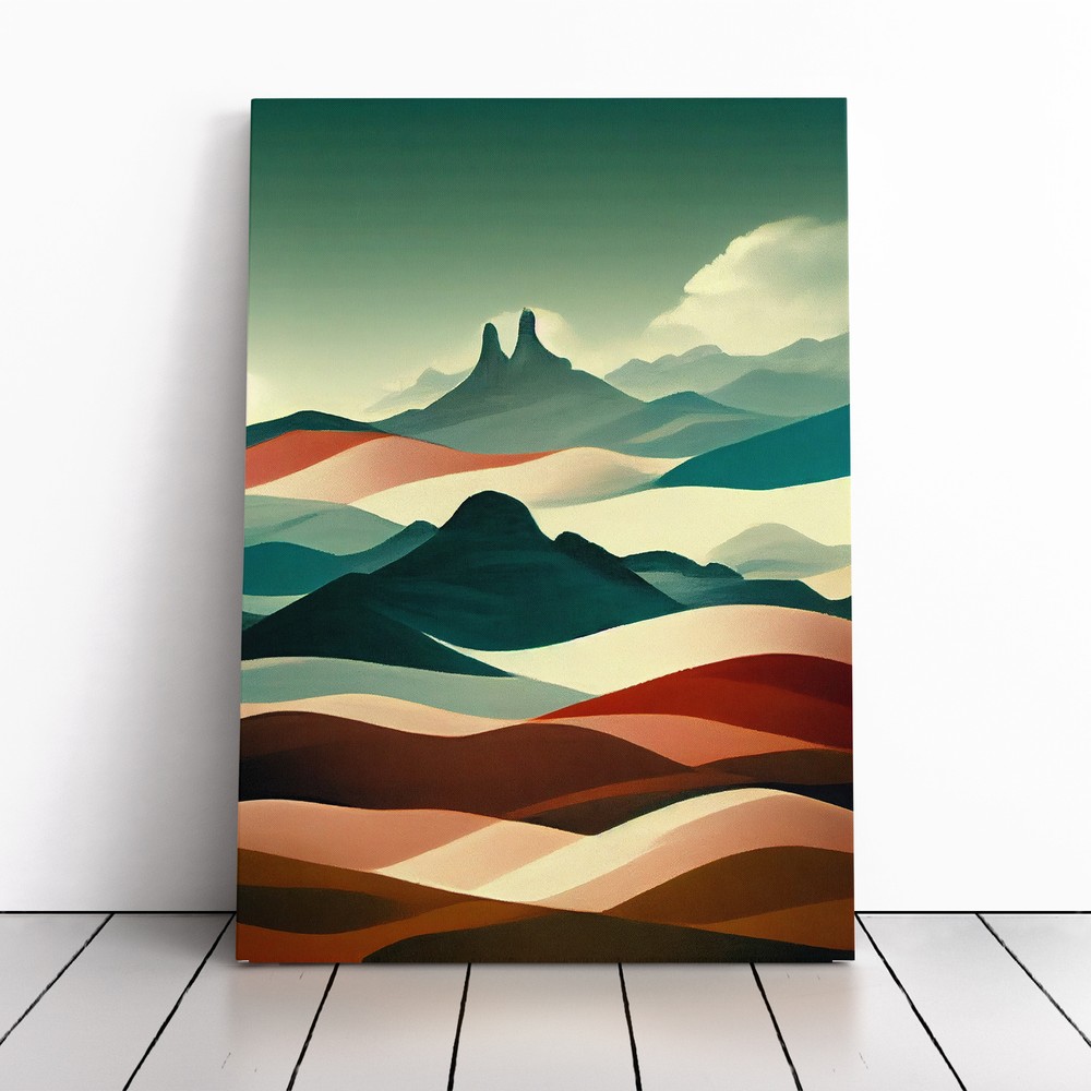 Surreal Mountain Landscape No.3 Canvas Wall Art Print Framed Picture Home Decor