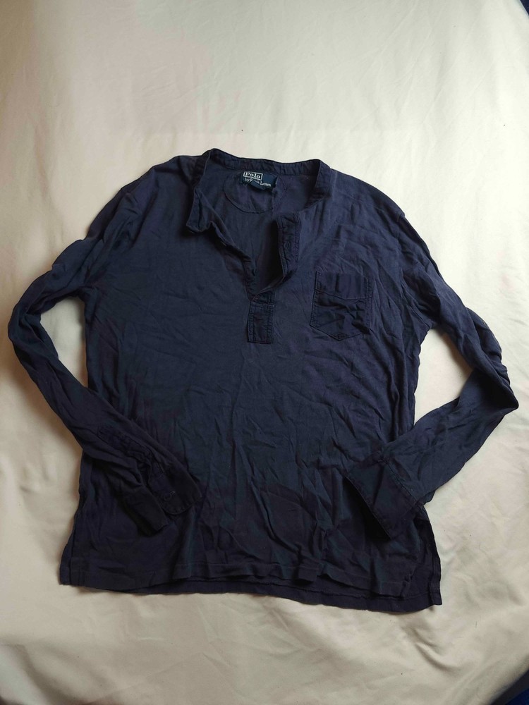 Polo Ralph Lauren Henley Shirt Mens Medium Blue Jersey Casual Athleisure Outdoor