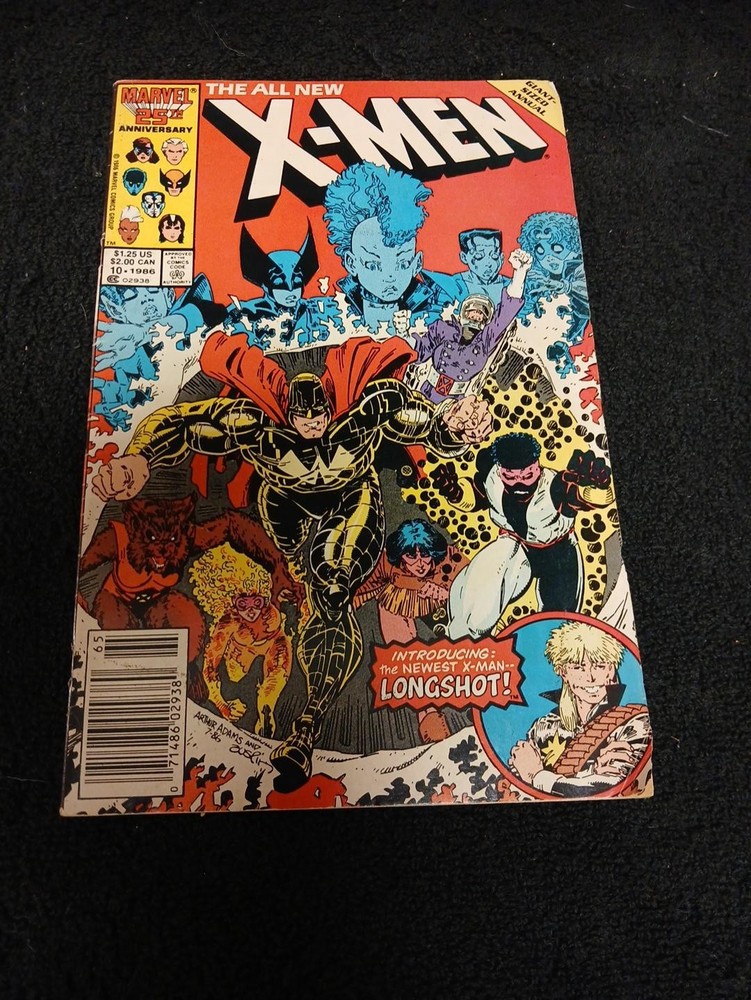 1986 Marvel Comics X-Men #10 Annual Newsstand Fn- Vintage 1St App Longshot