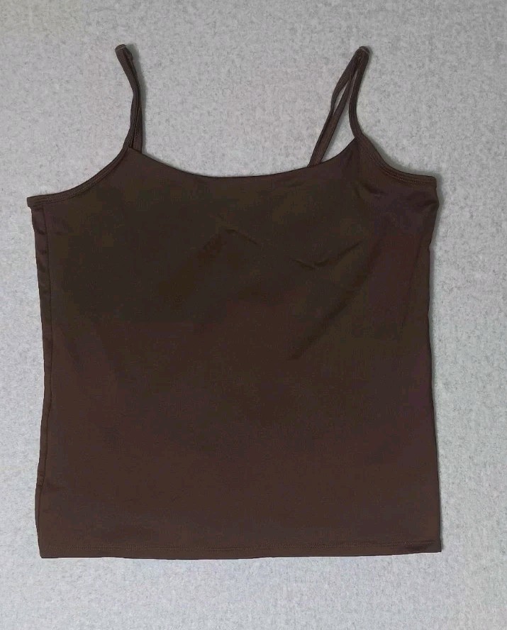 Dressbarn Cropped Cami Womens Size Large Brown Adjustable Spaghetti Strap...