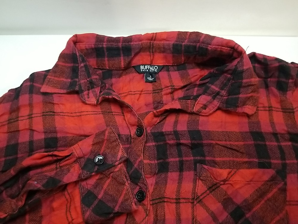 Buffalo David Bitton Button Up Womens Flannel Plaid Long Sleeve Shirt Small